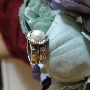 FINAL OFFER "Mother of Pearl" Sterling Pearl Ring Size 6